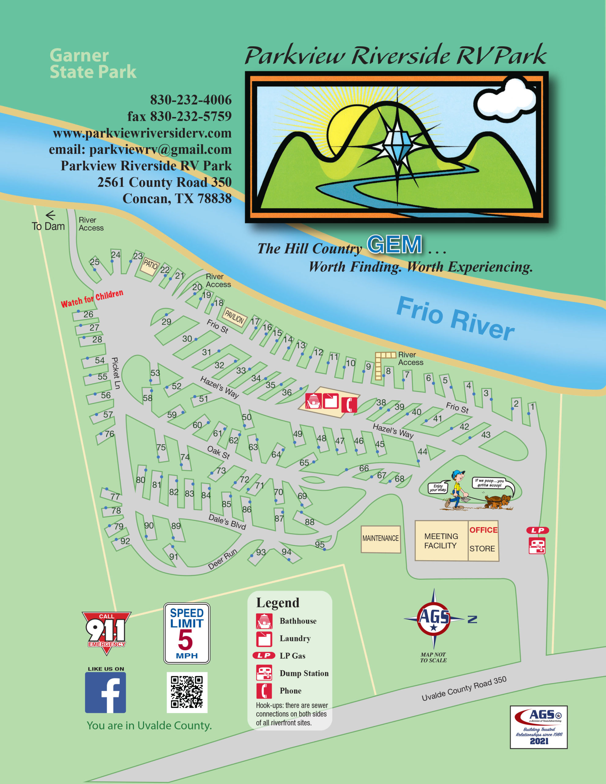 Park Layout Parkview Riverside RV Resort